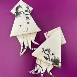 Giggling Squid - Kids Crafts - School holidays activities - Origami Squid